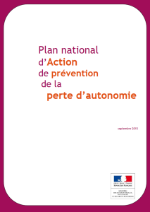 Plan national d’Action de prévention de la perte d’autonomie