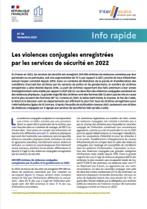Info Rapide n°28 – Les violences conjugales enregistrées par les services de sécurité en 2022